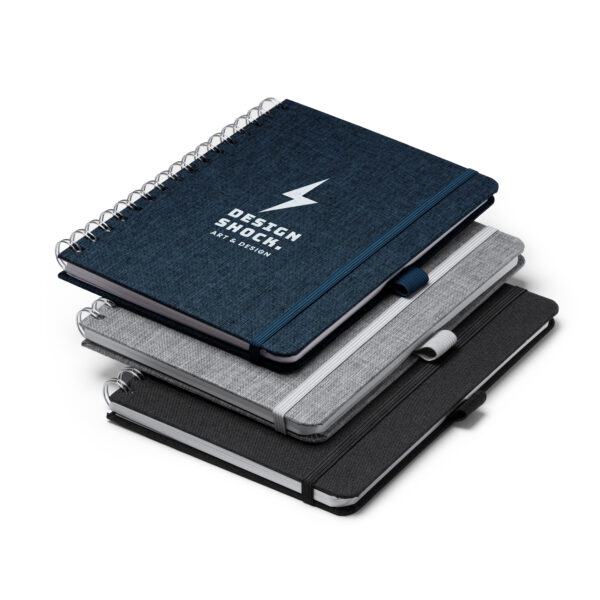 Libreta A5 de portada rígida elaborada con tejido poliéster reciclado RPET