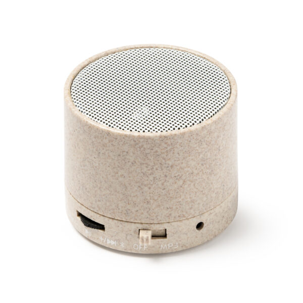 Altavoz inalámbrico realizado en fibra de trigo.